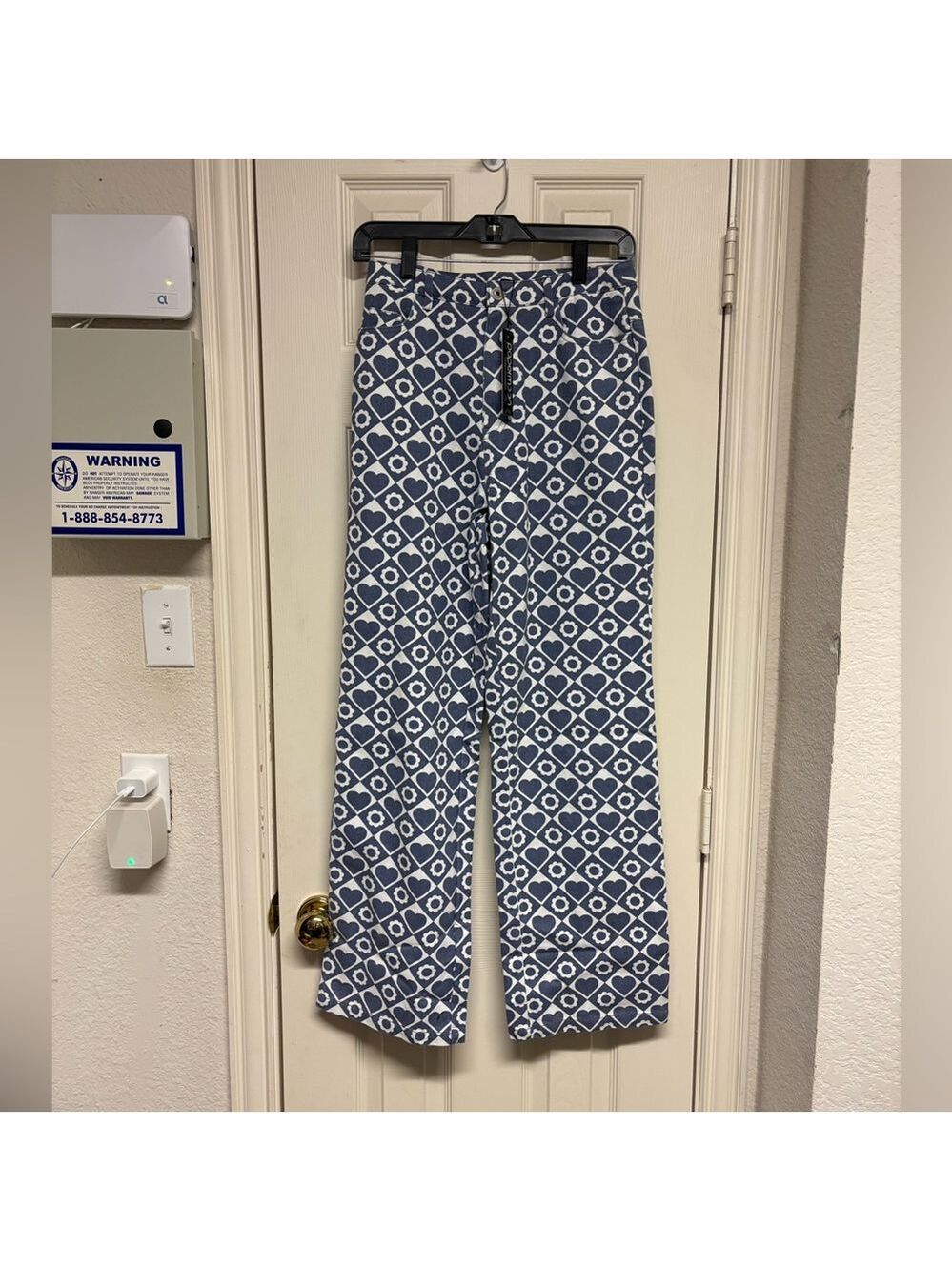 Papermoon remi check heart cotton pants Medium 5 pocket high rise NEW NWT - Picture 9 of 16